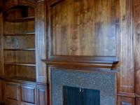 Dark wood sitting room and dark grey fireplace feature for Sugarland Lane
