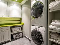 second floor laundry with lime green - McLean waterfront - Graham project