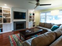 Cole project - craft style mid-century split level - living room towards fireplace