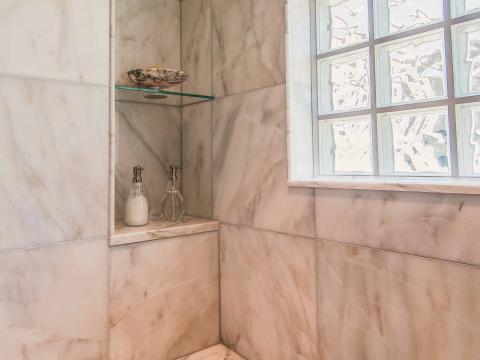 Bennington project - Little City rambler - master shower bench and niche