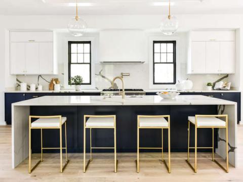 Waterfall Kitchen Island