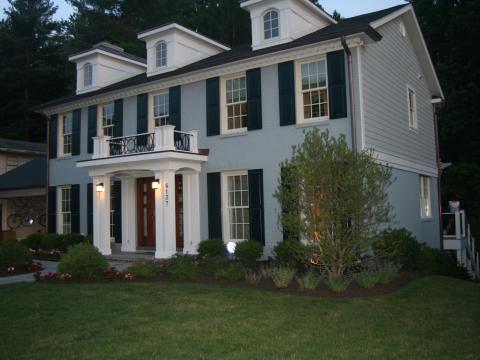 front right home at dusk - McLean waterfront - Graham project