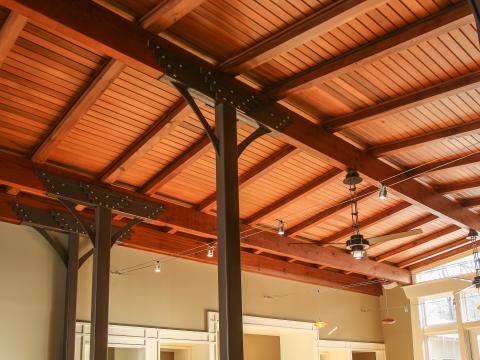 timber ceiling in living room - Modern home makeover - Carr Baron project