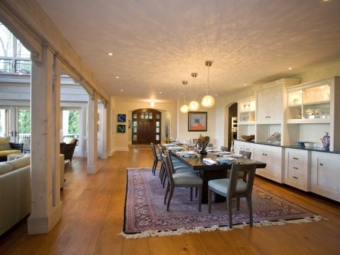Carr project - nautical New England waterfront home - dining room view
