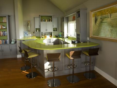 Carr project - nautical New England waterfront home - sunrise room bar detail