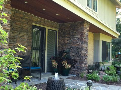 front exterior portico details for empty nesters home