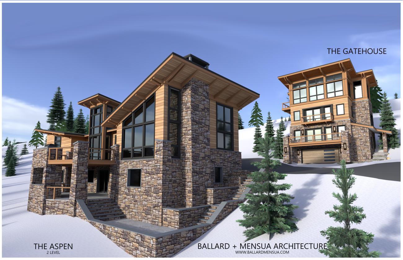 Aspen 2 level rear with Gatehouse Behind