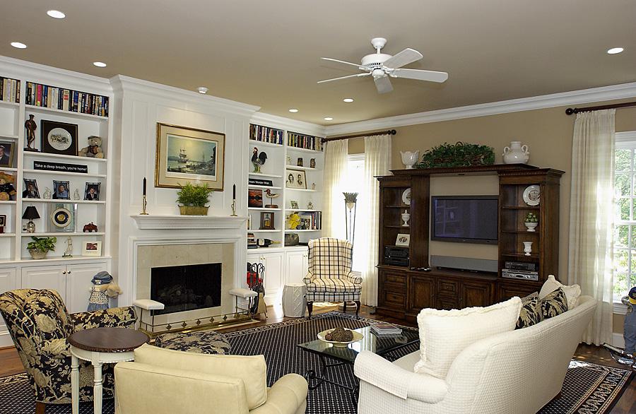 Formal family room with built in bookcases on Newington Rd