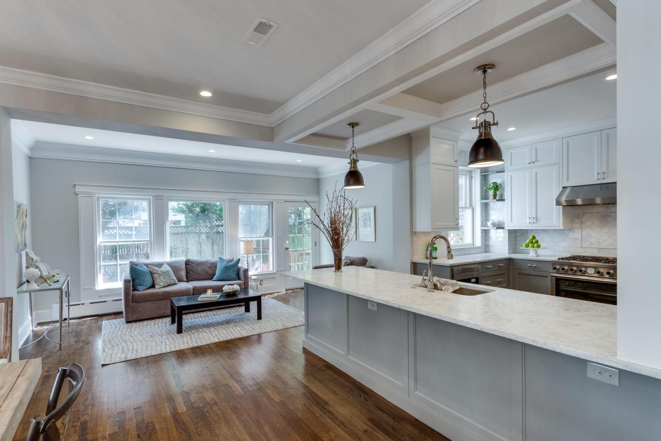 kitchen and sitting room - historic charm in NW DC - Ballard & Mensua Architecture