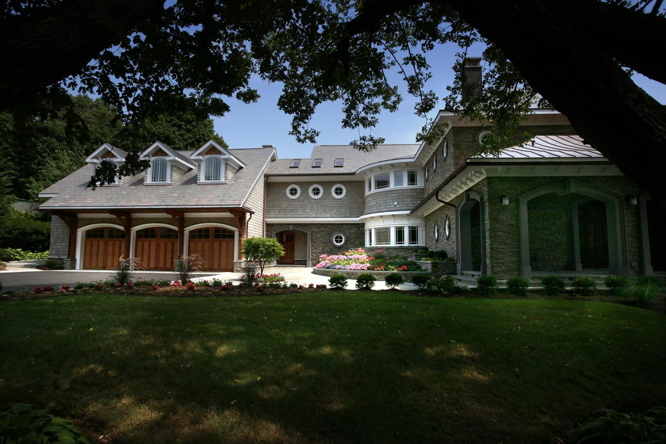 Carr project - nautical New England waterfront home - rear view