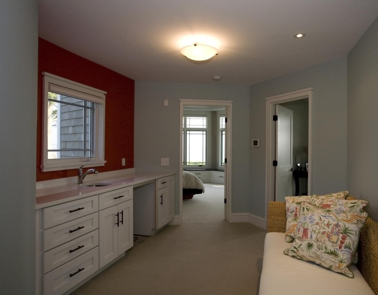 Carr project - nautical New England waterfront home - coffee room detail