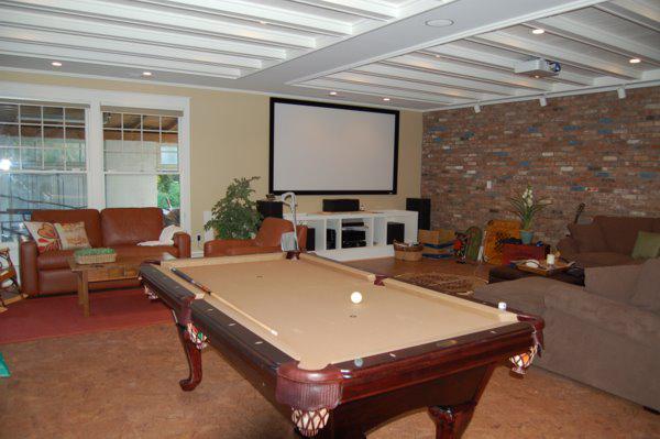 Enrico-Easton - waterfront cottage renovation - family room and game room