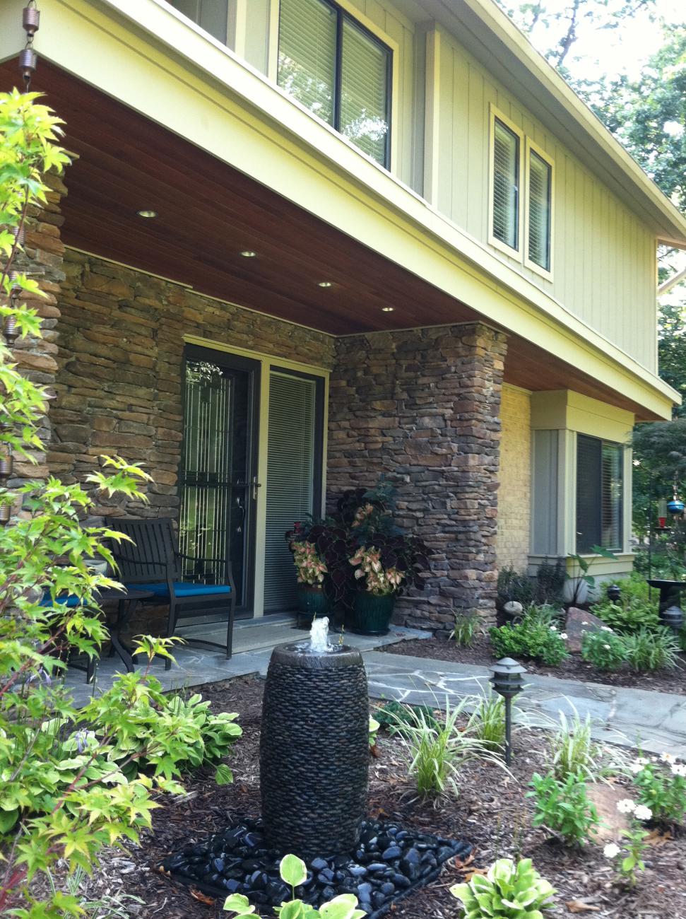front exterior portico details for empty nesters home